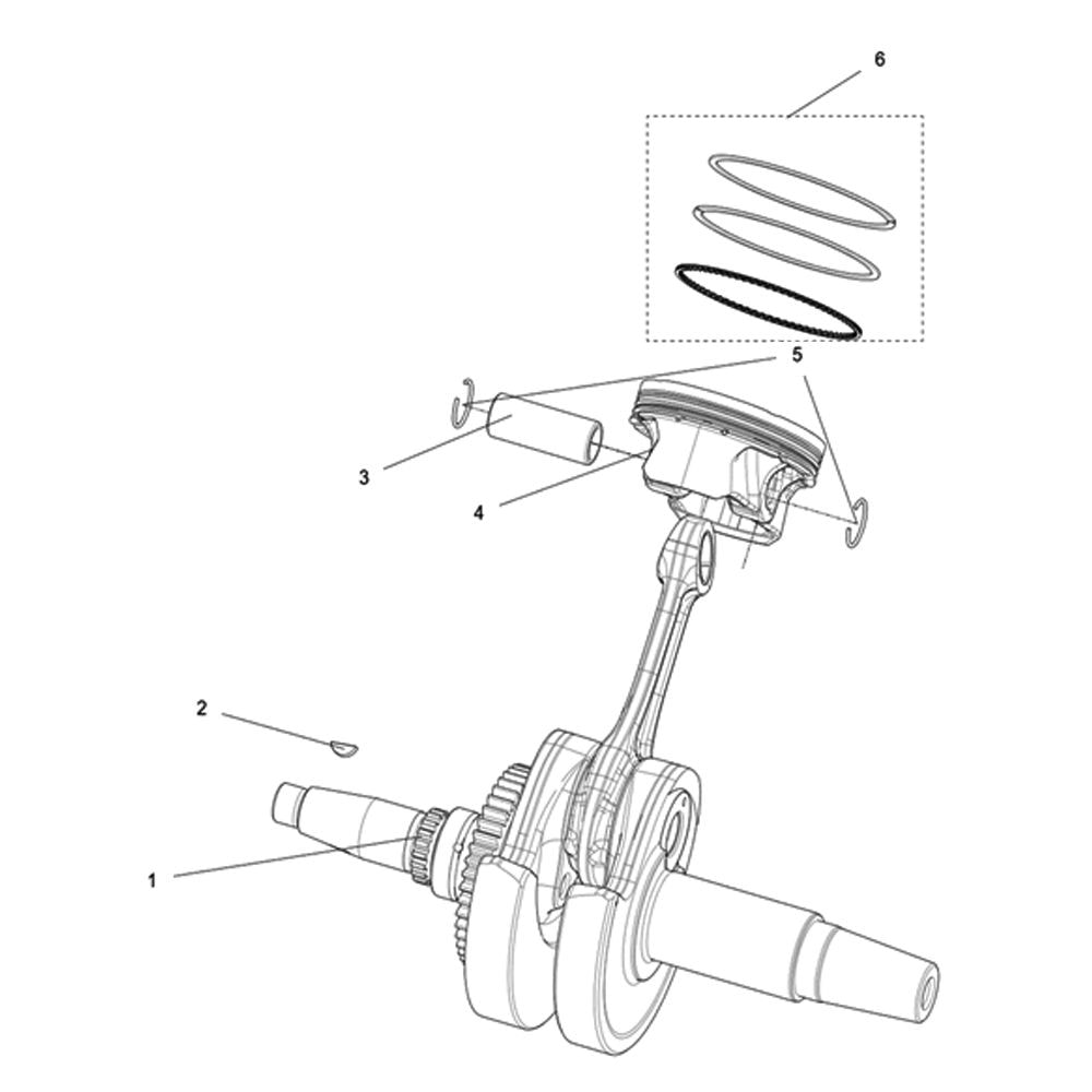 Схема узла «Коленвал с поршнем» — Segway Segway Snarler AT5