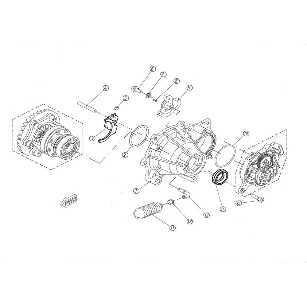 Схема узла «Картер редуктора переднего моста» — Stels Stels ATV 600GT EFI EPS