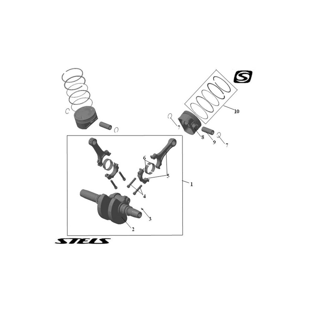Схема узла «Механизм кривошипно-шатунный» — Stels Stels ATV 650/800/850 Guepard 2.0
