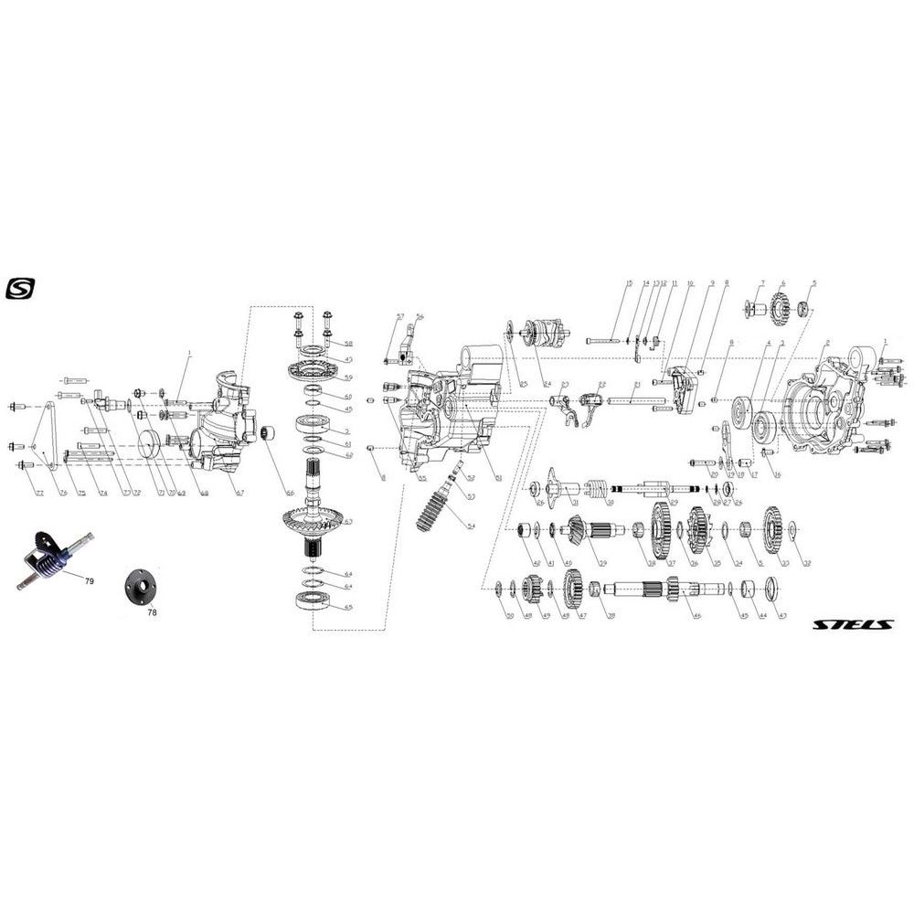 Схема узла «Коробка перемены передач» — Stels Stels ATV 650/800/850 Guepard