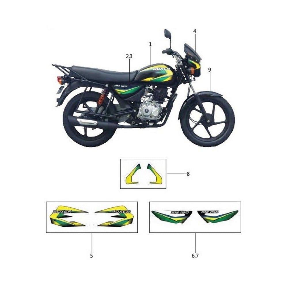 Схема узла «Пластик» — Bajaj Мотоцикл Bajaj Boxer 150 UG