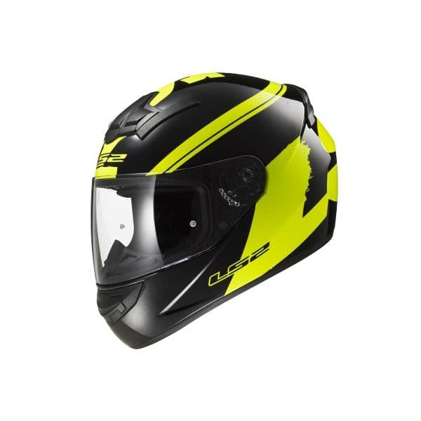 Шлем LS2 FF351 K (1300 г) ATMOS GLOSS BLACK HI-VIS YELLOW